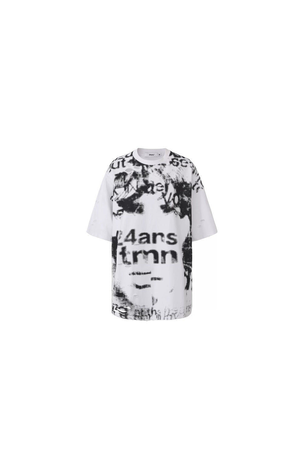 Laser Burned Floral Short Sleeve Top