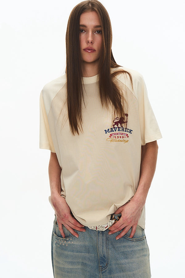 Retro Patchwork Raglan Tee