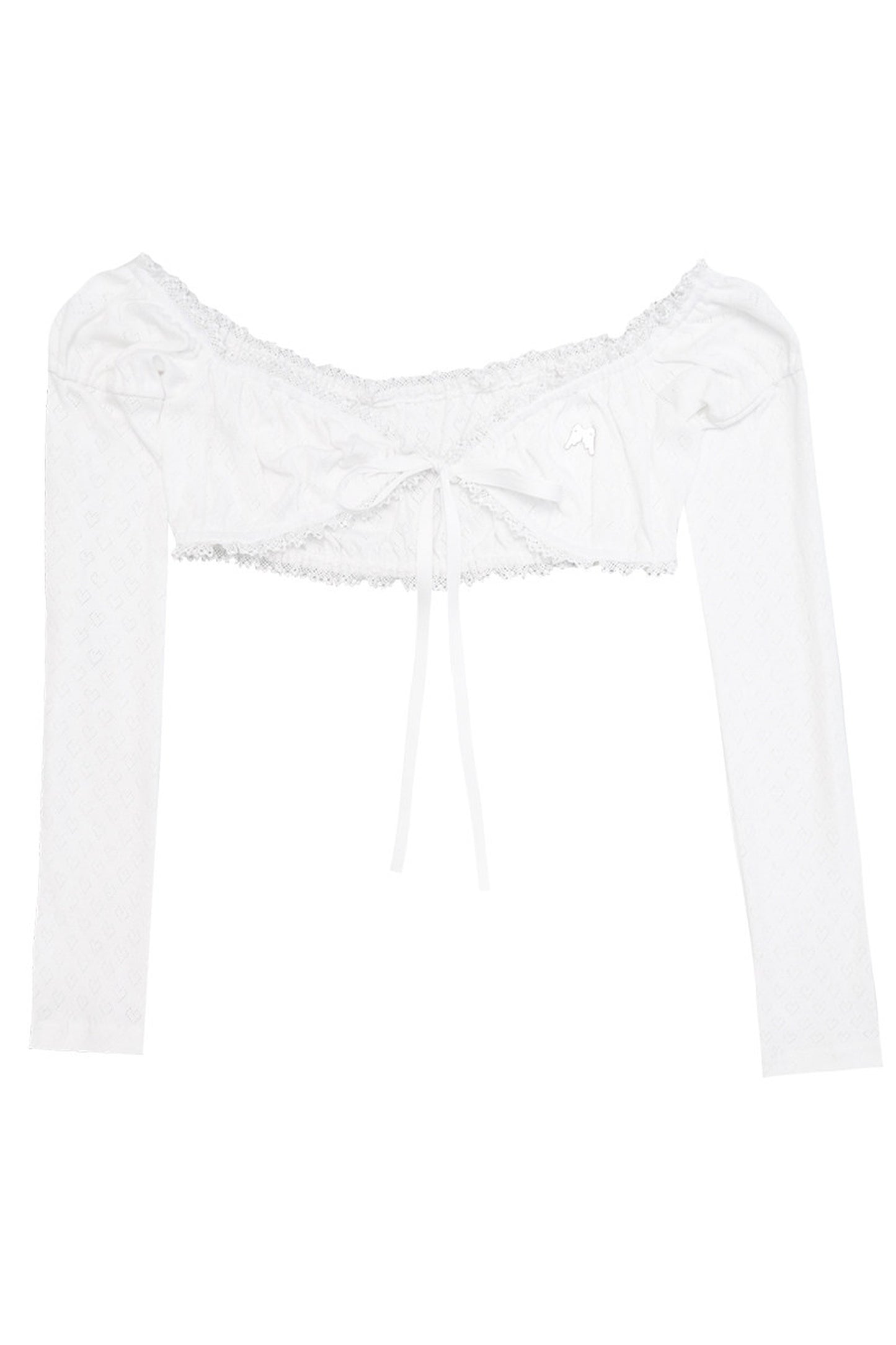 Top in maglia con pizzo a forma di cuore