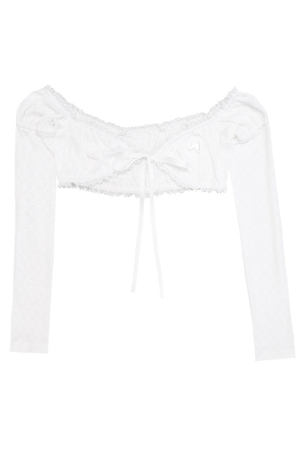 Heart-Shaped Lace Knit Top