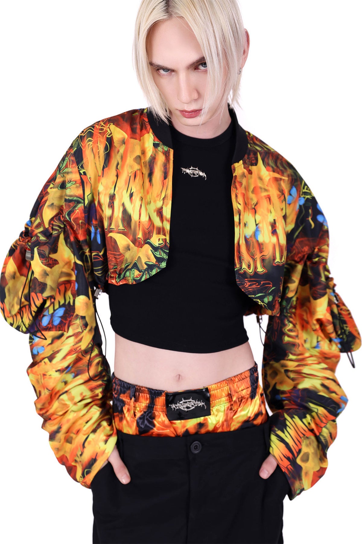 Y2K Silhouette Sleeve Short Jacket