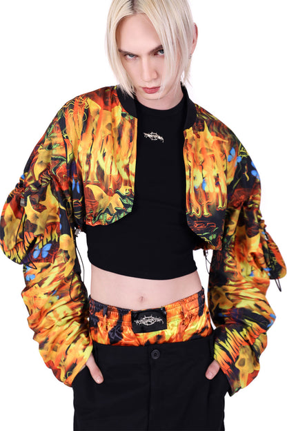 Y2K Silhouette Sleeve Short Jacket