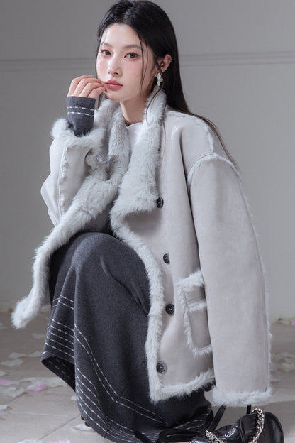 Reversible Suede And Faux Fur Jacket