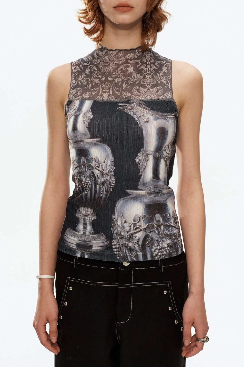 Silver Wine Bottle Patchwork Vest