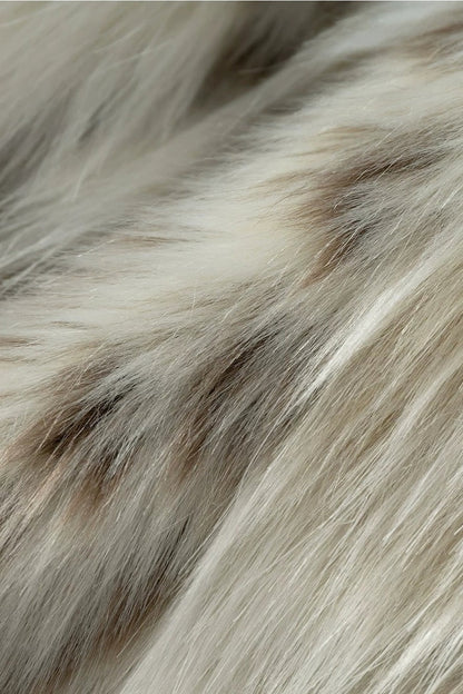 Large Lapel Faux Fur Coat