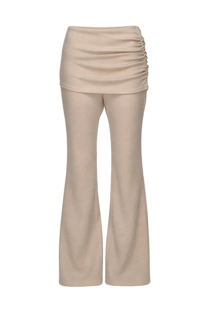 Pleated Cuffed Flared Pants