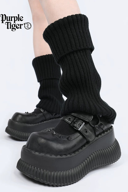 Studded 7cm Height-Increasing Platform Mary Jane Shoes