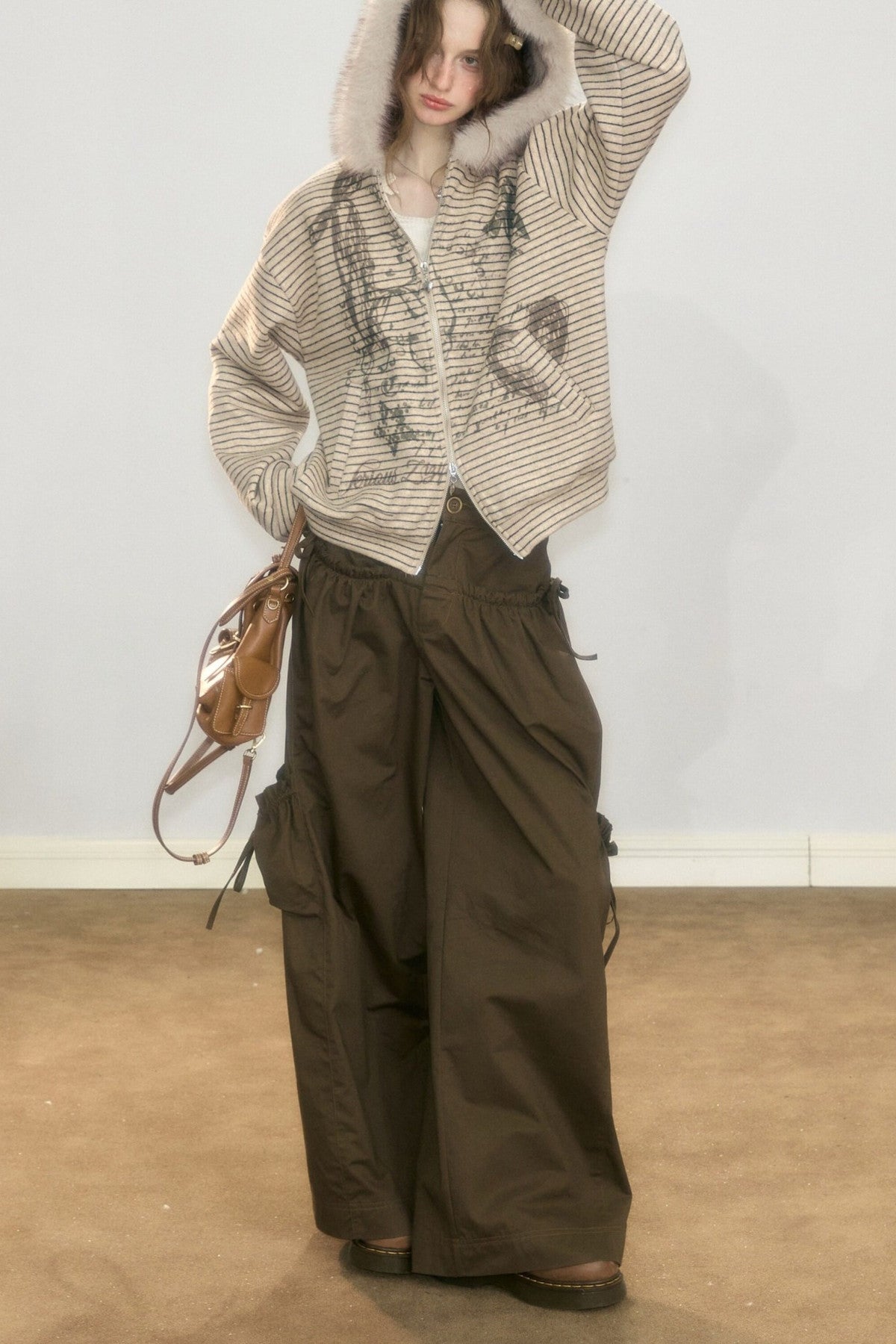 High-Waisted Pocket Workwear Wide-Leg Pants