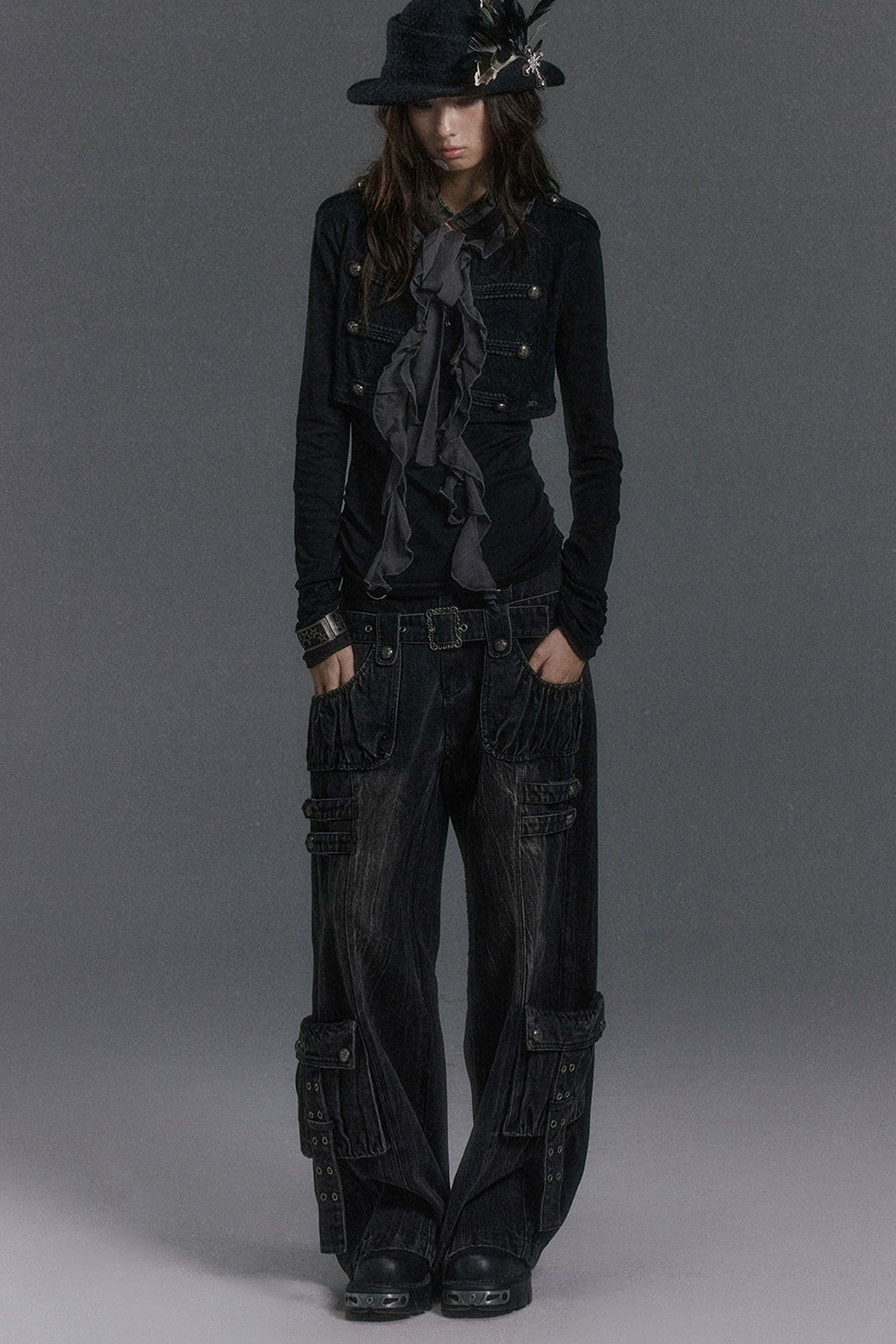 Napoleon Chiffon Patchwork Layered-Look Blouse