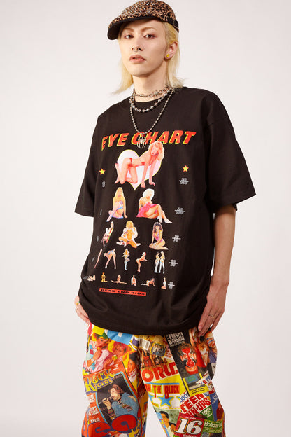 Eye Chart Oversized Graphic T-Shirt