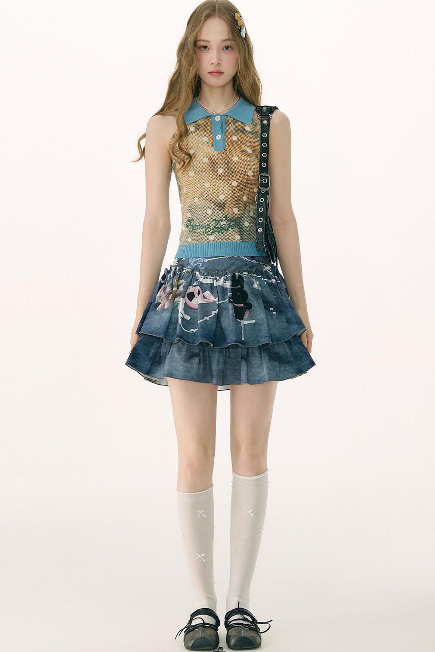 Misty Gray High-Waisted Skirt