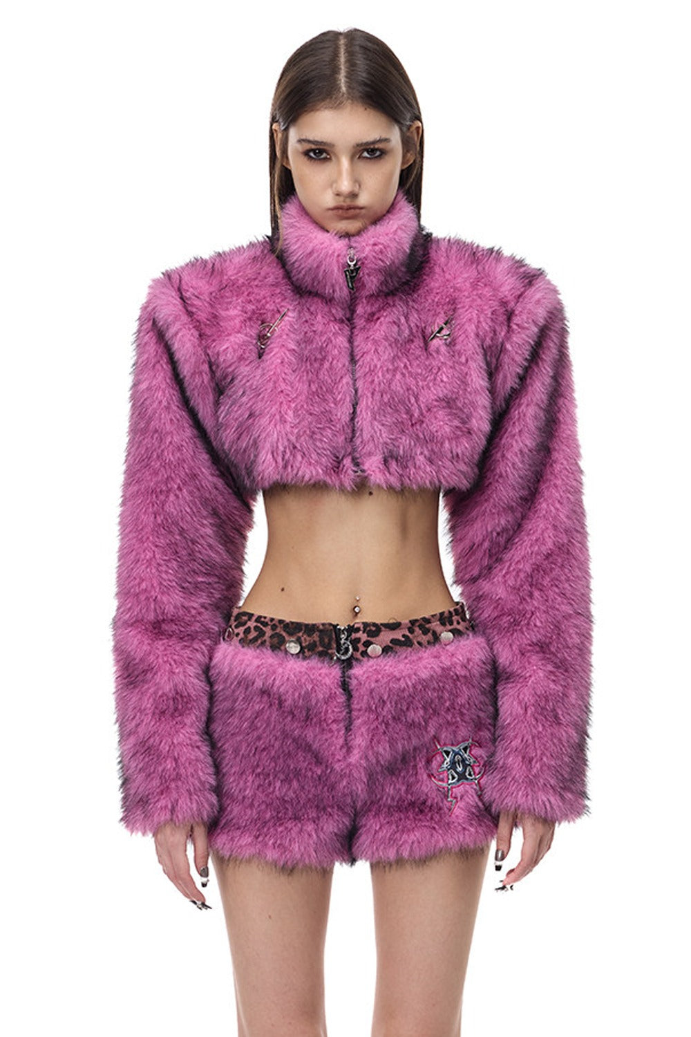 Y2K Gradient Short Fur Jacket
