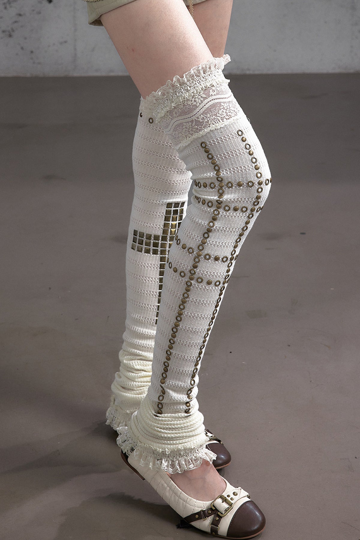 Stretchy Stacked Lace Leg Warmers