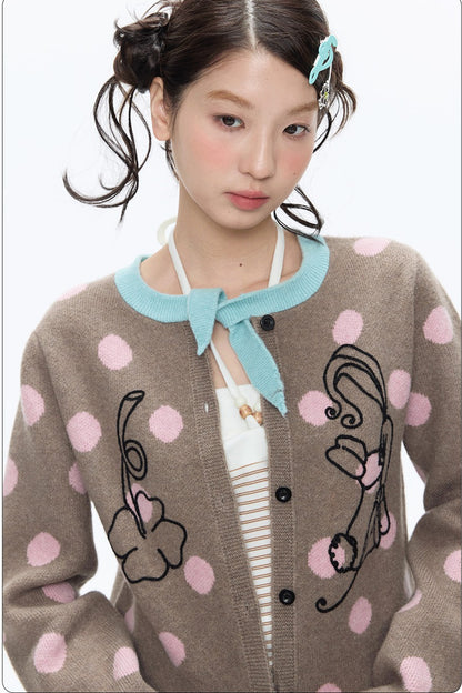 Mint Green Polka Dot Cardigan