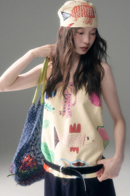Fruit and Vegetable Print Skirt