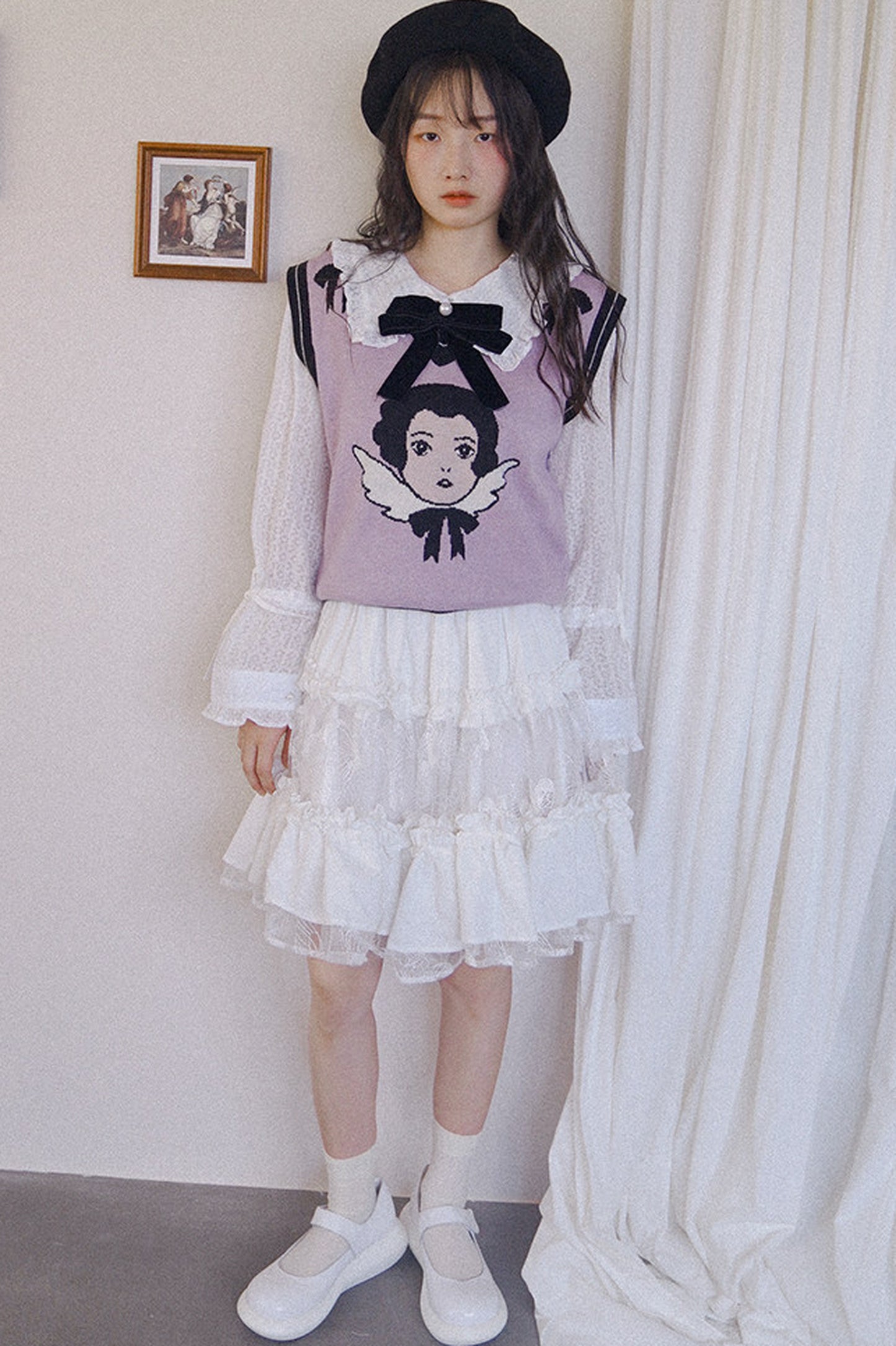 Angel Print Knit Vest