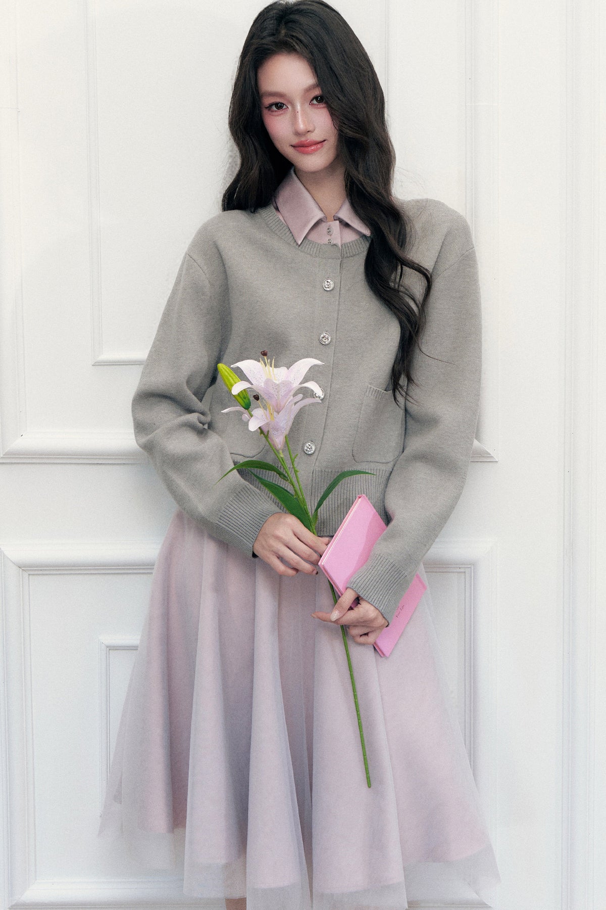 Color-Block Satin Knit Jacket Set-Up