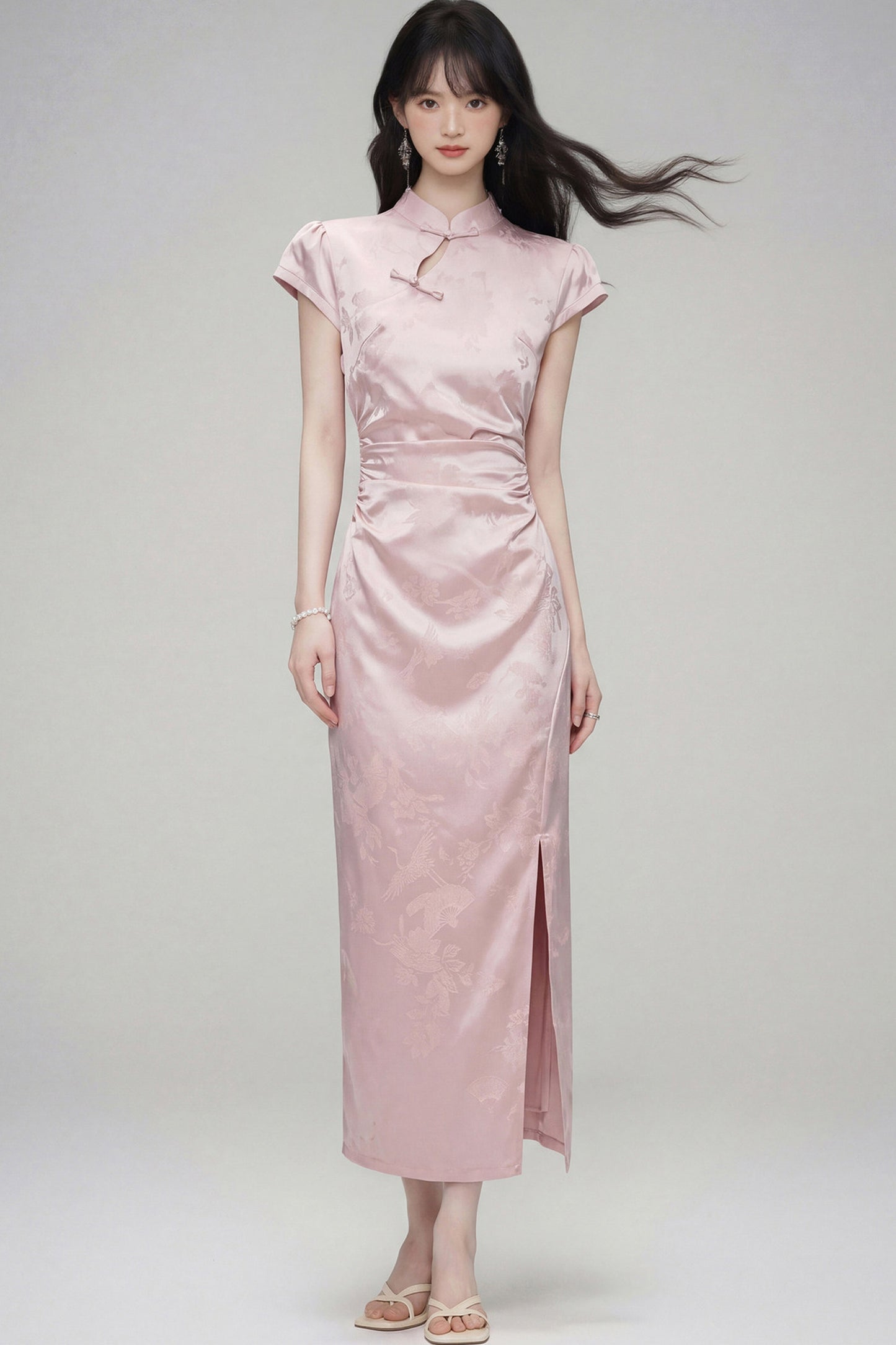 Peach Jade Cheongsam Dress