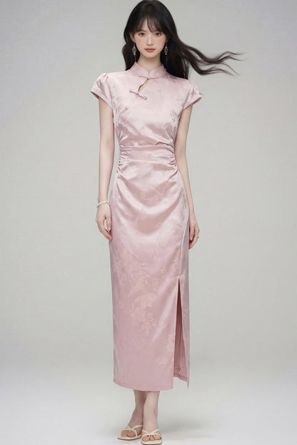 Peach Jade Cheongsam Dress