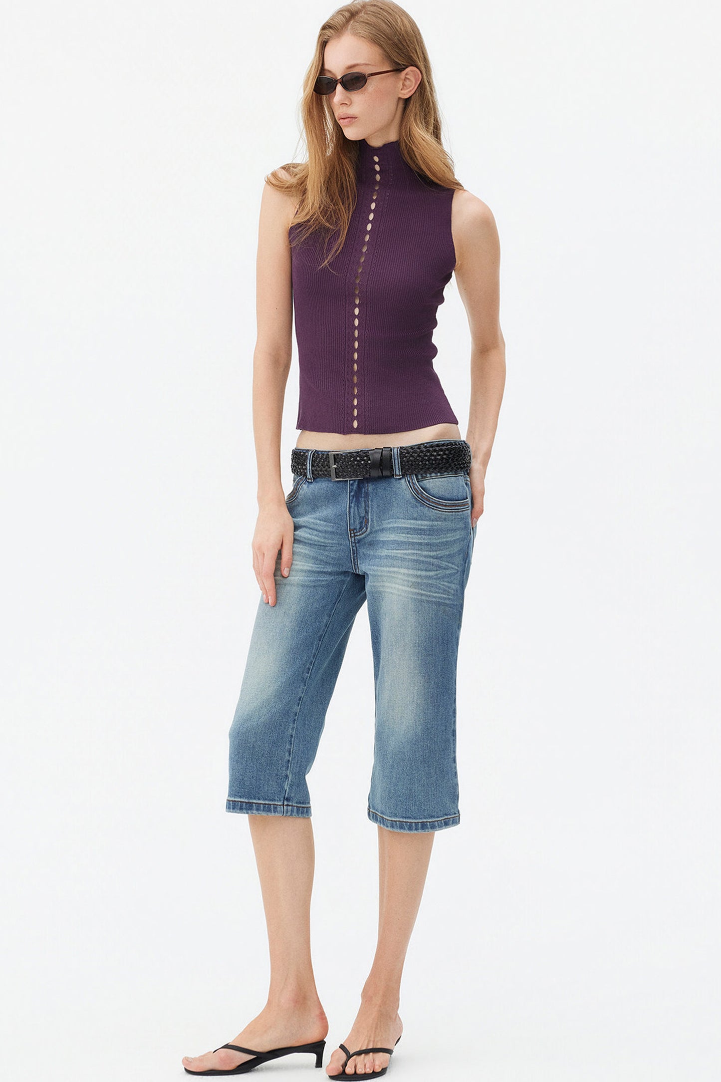 Gilet in maglia a coste in lyocell
