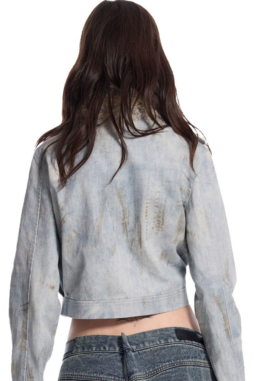 Punk Distressed Denim Jacket