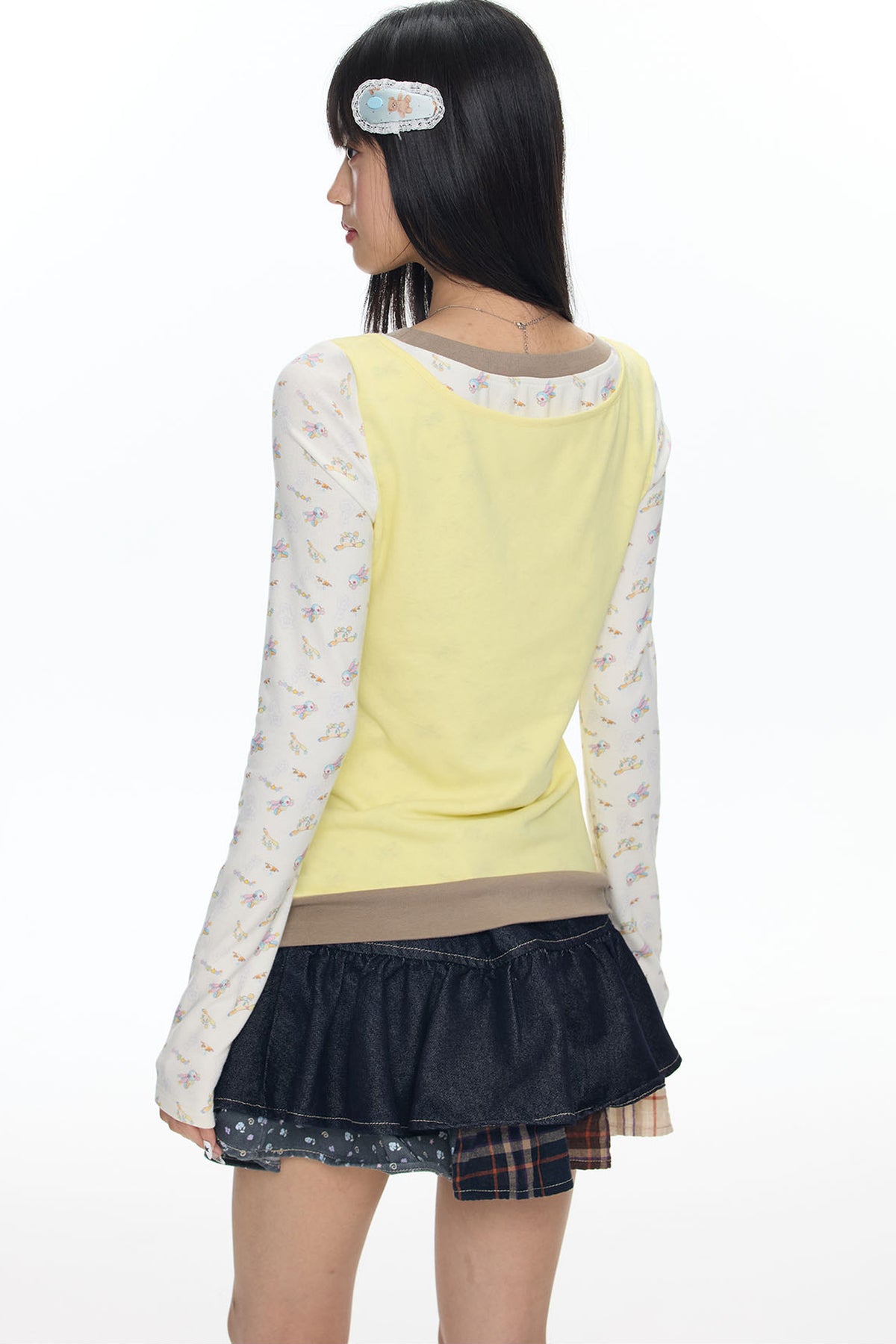 Embroidery Layered-Look Top