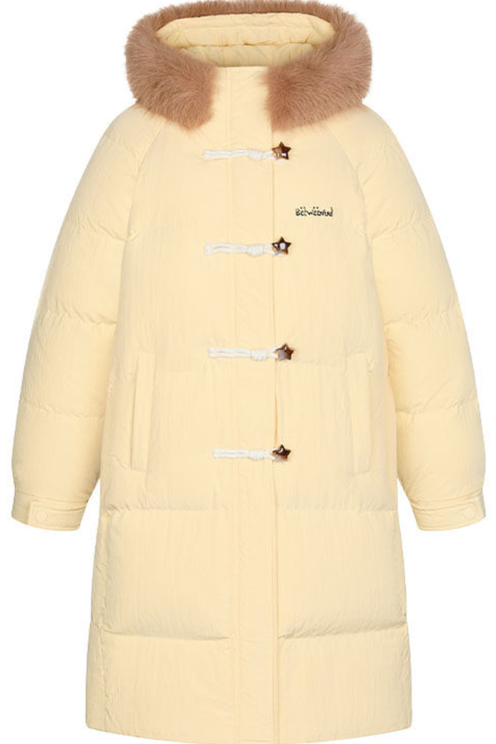 Cream Yellow Horn Button Down Coat