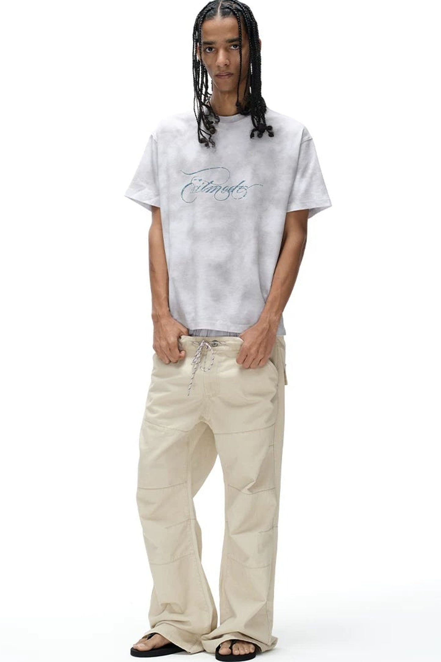 Retro Distressed Flared Pants