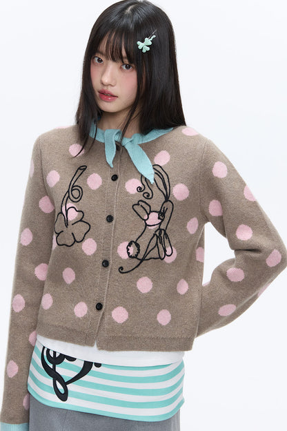 Mint Green Polka Dot Cardigan