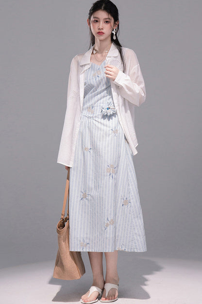 Translucent Silk Embroidered Blouse