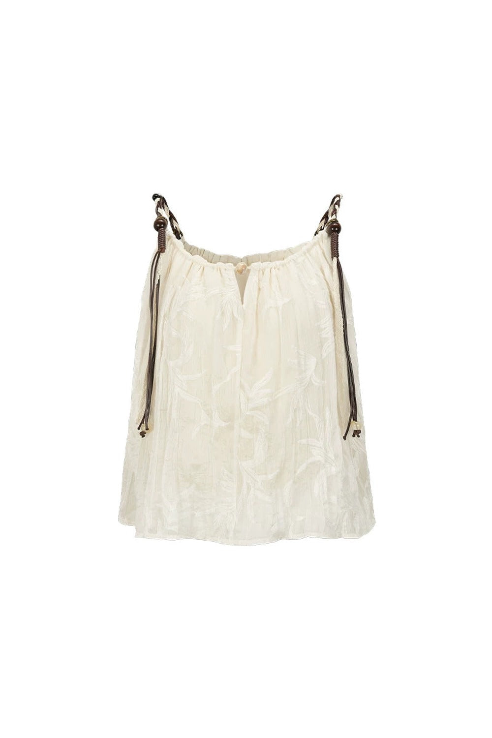 Beaded Braided Pleated Camisole Top