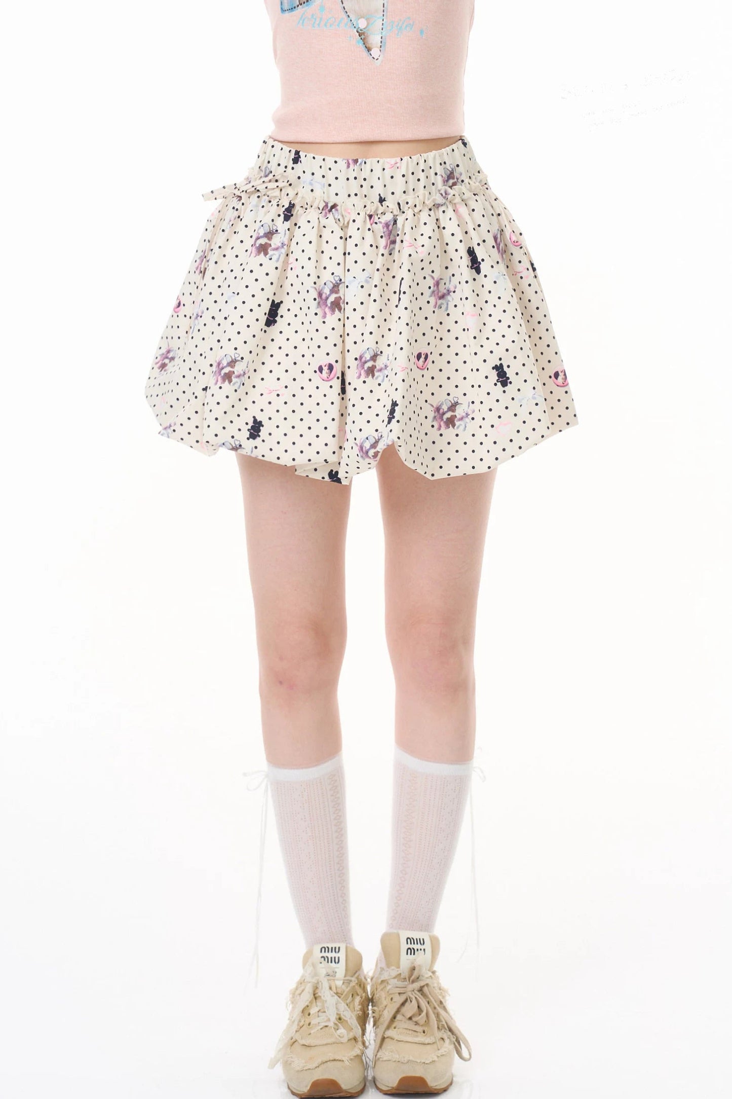 Heart Rabbit Polka Dot Skirt