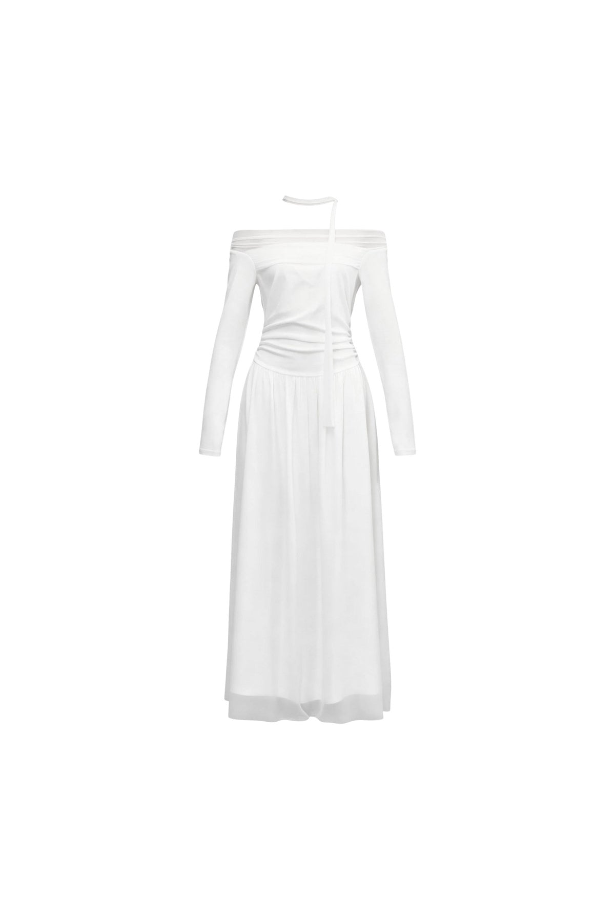 Schulterfreies Mesh-Lilienkleid