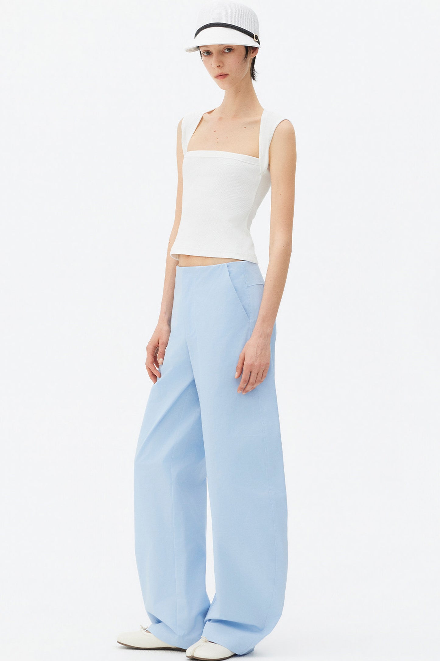 Square Neck Sleeveless Knit Tank Top