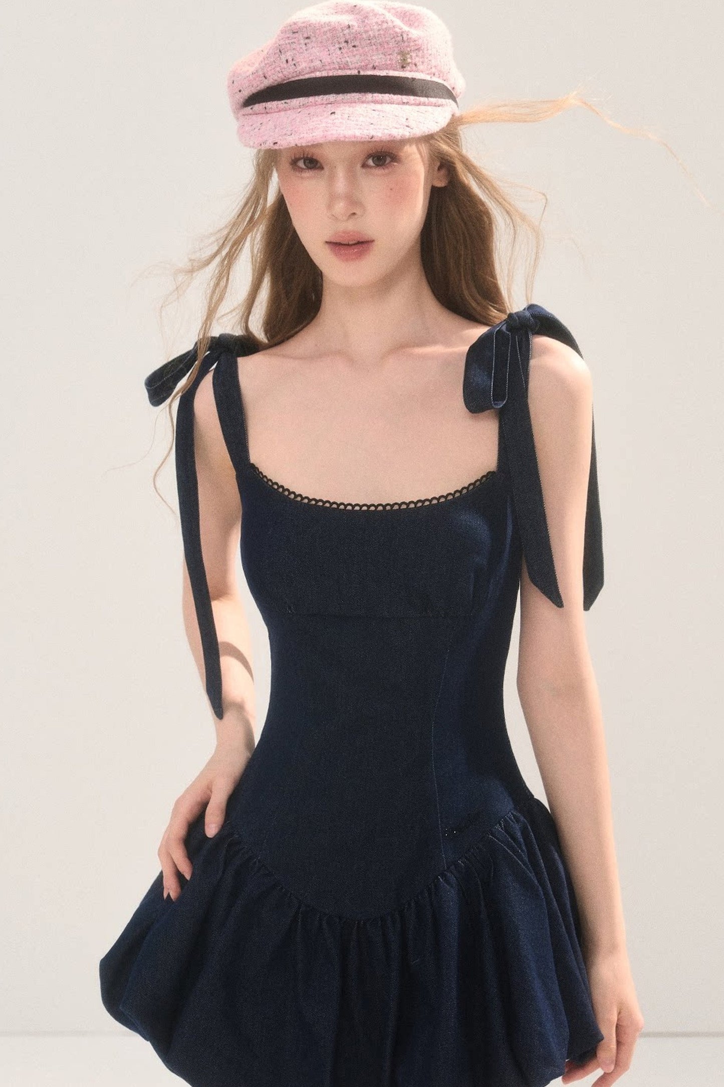 Sweet and Fashionable Puffy Denim Dress