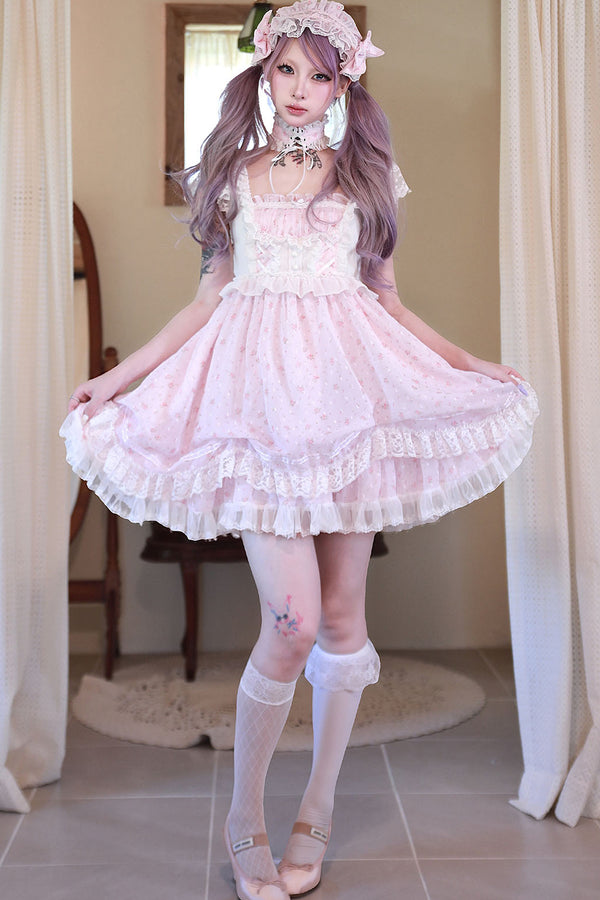 Floral Polka Dot Bud Dress With Headband