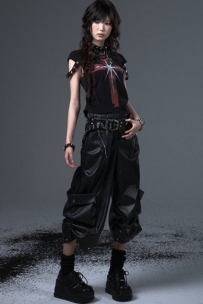 Street Punk Lantern Leather Pants