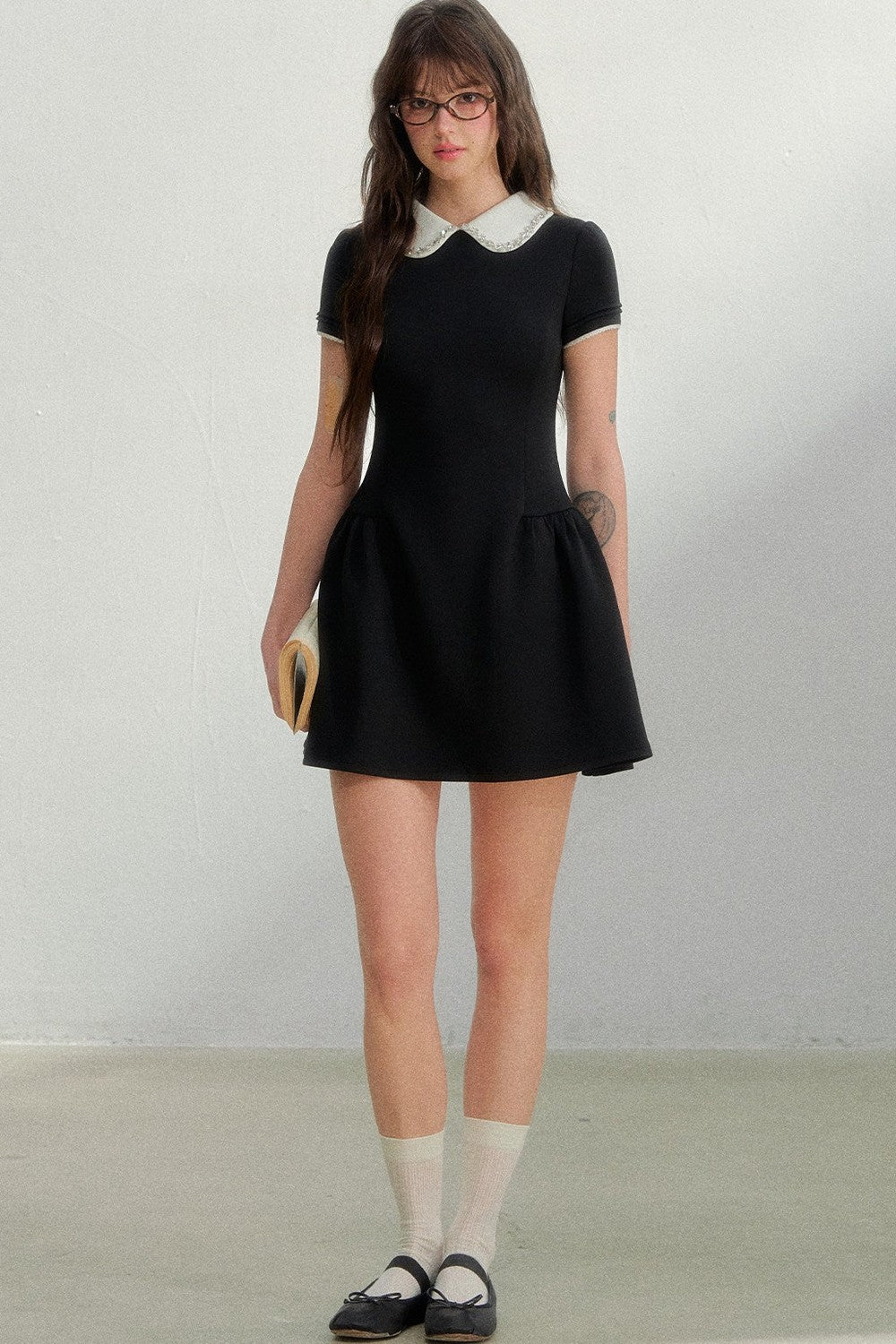 Retro Rhinestone Air Layer Dress