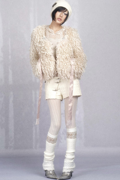 Hooded Lace Knit Patchwork Bodysuit