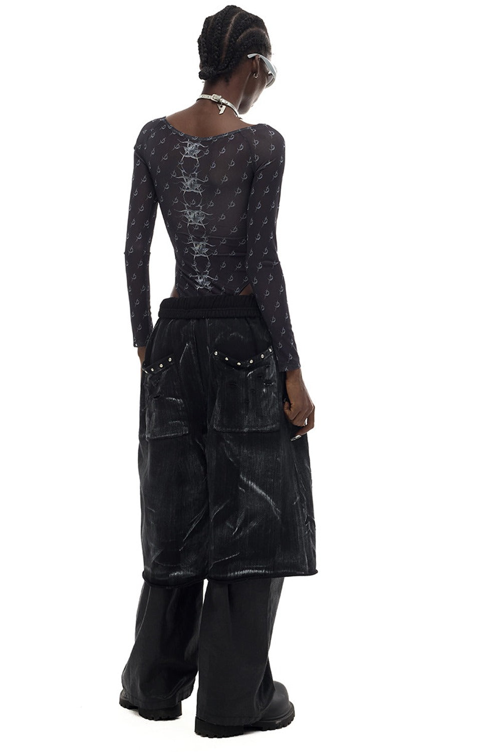 Y2K Punk See-Through Mesh Base Layer