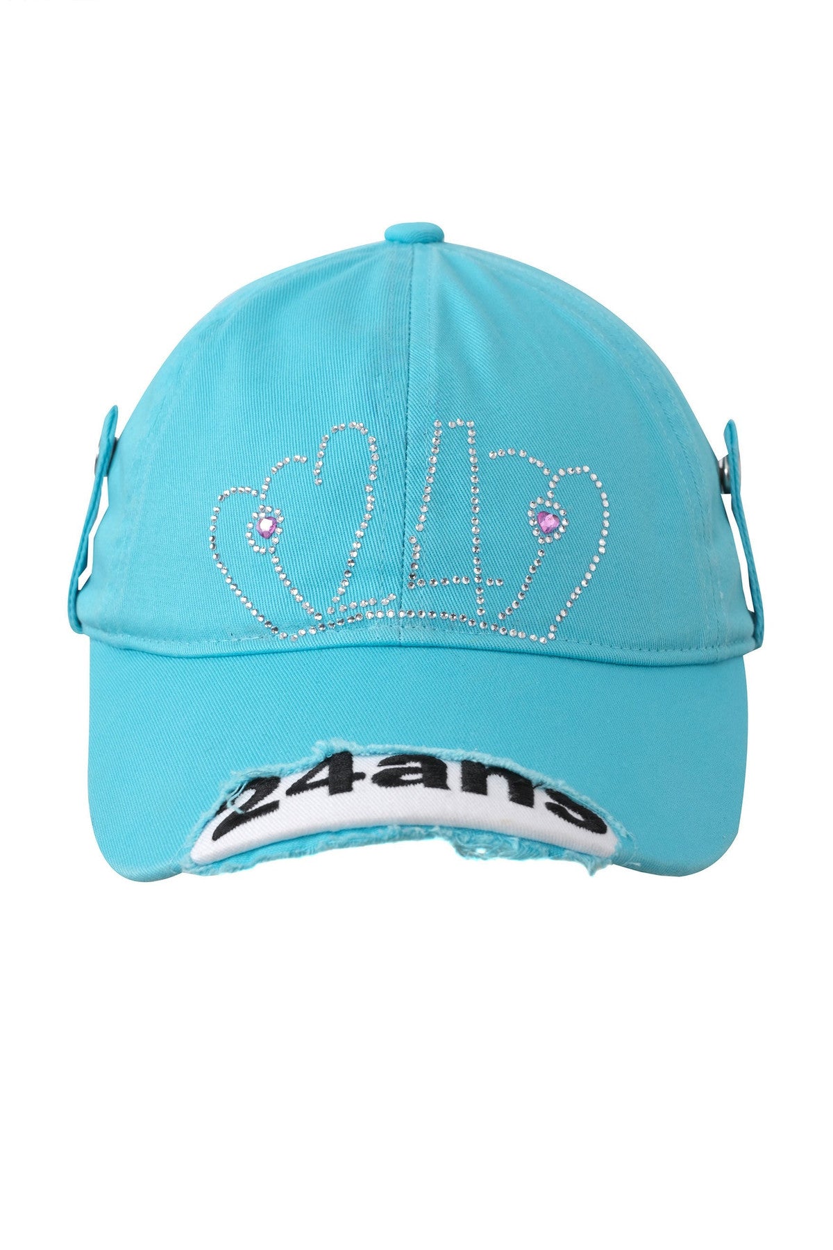 Frayed Buckle Rhinestone Duckbill Cap