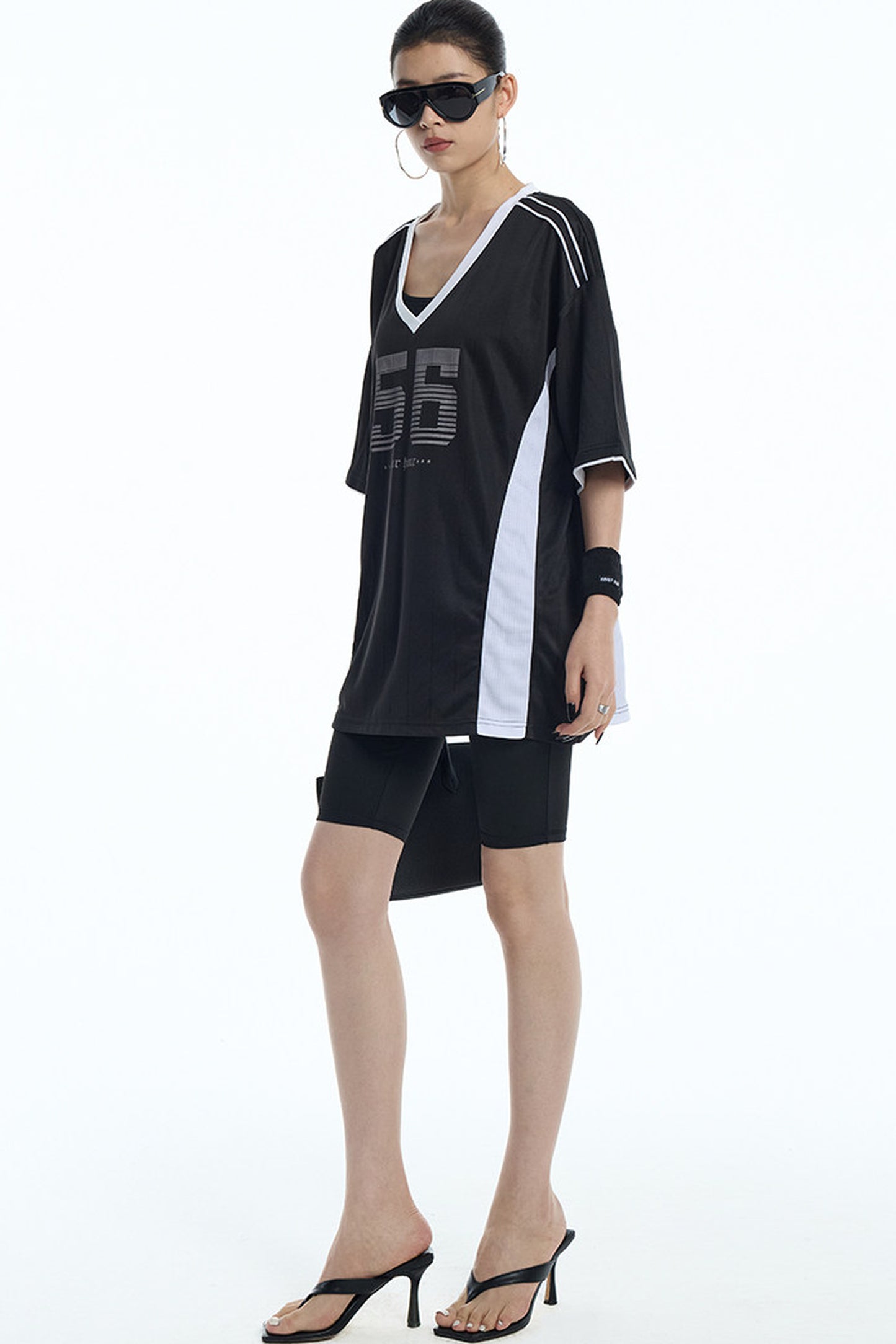 Loose V-Neck Jersey T-Shirt