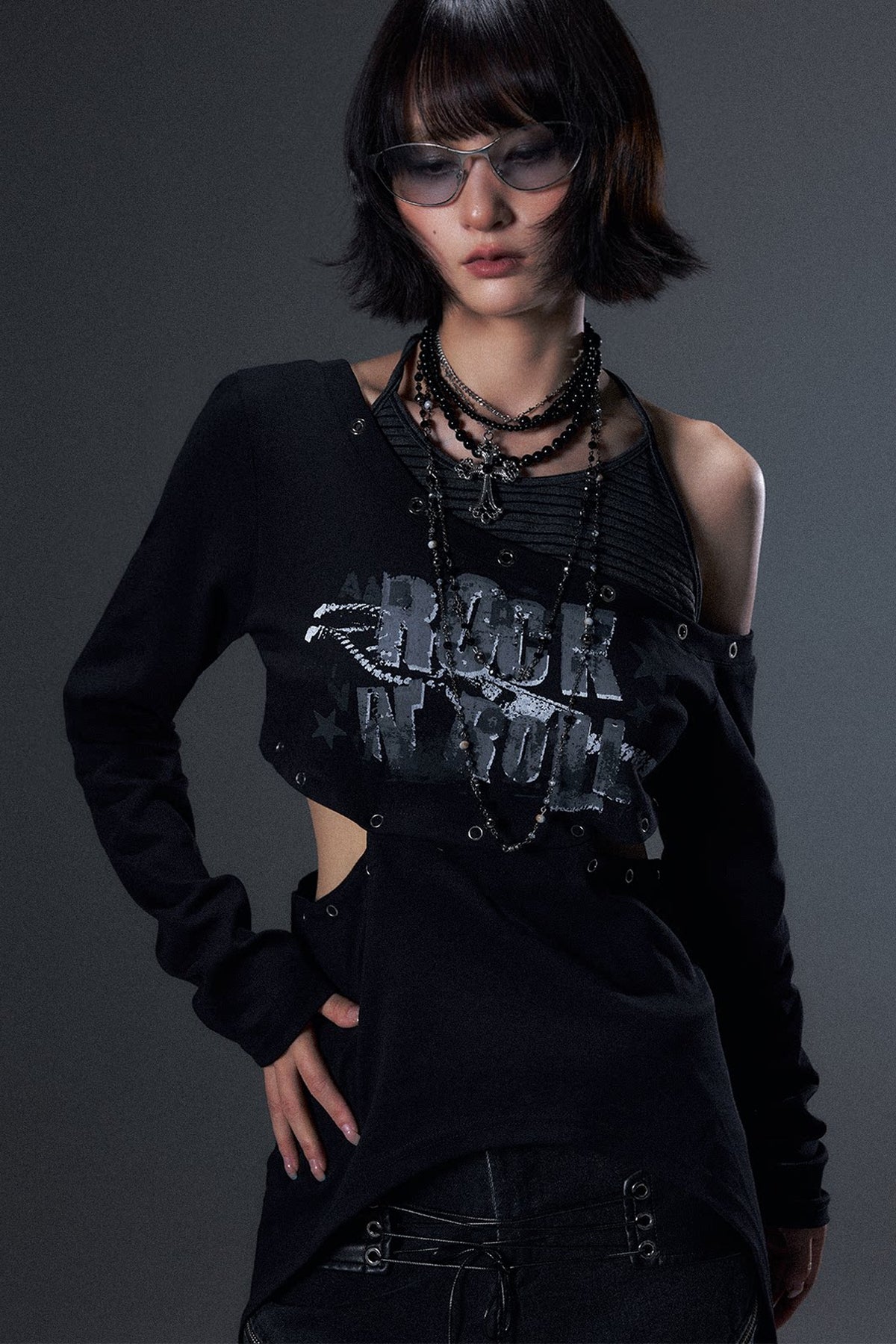 Cut-Out Asymmetrical Rock T-Shirt