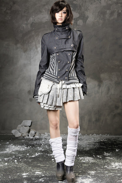 High-Waisted Multi-Layered Pleated Skirt