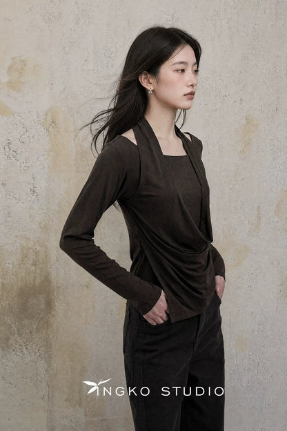 Layered-Look Halter T-Shirt