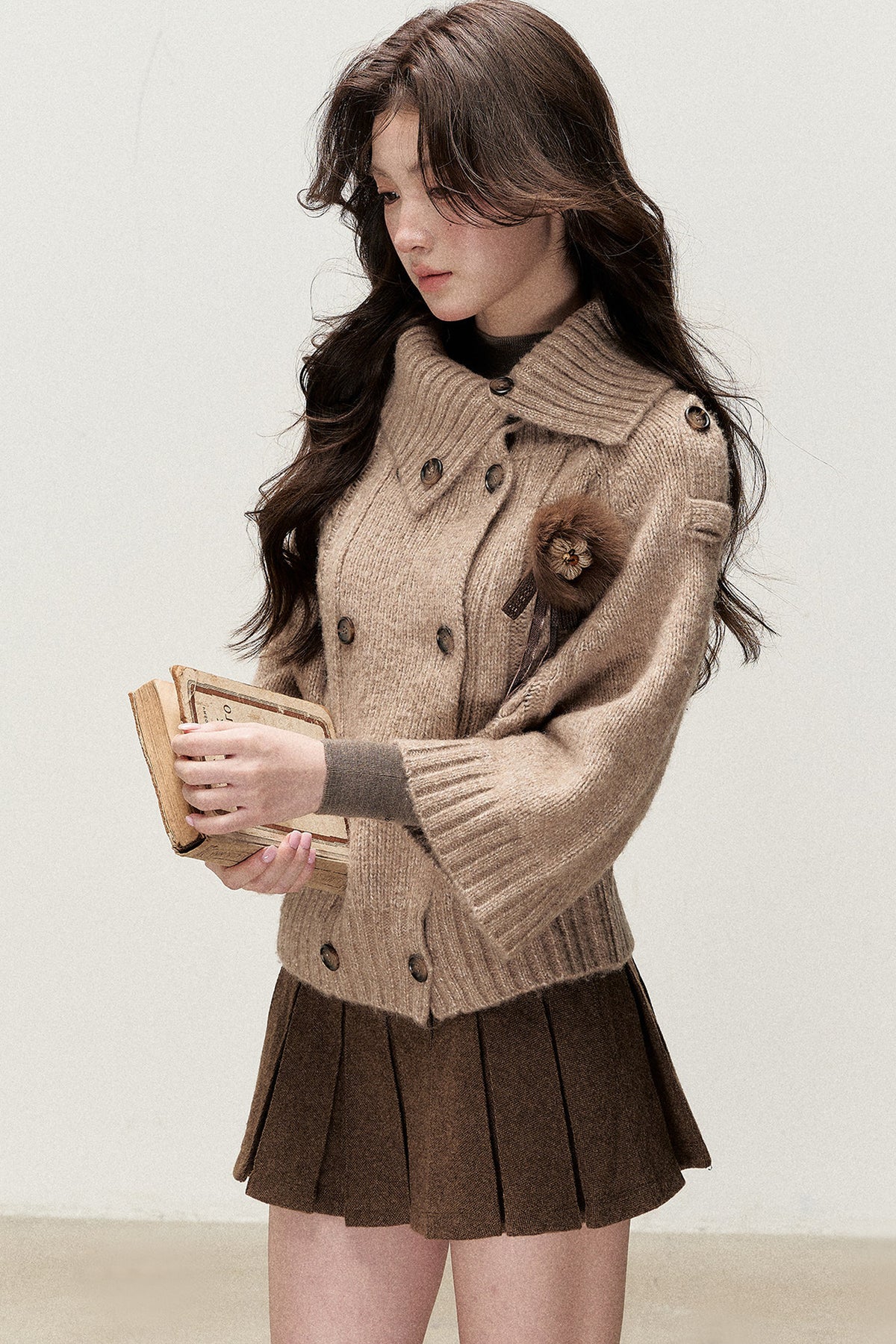 Double-Breasted Knit Jacket