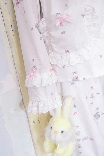 Milkyhearts pantaloni del pigiama con fiocco
