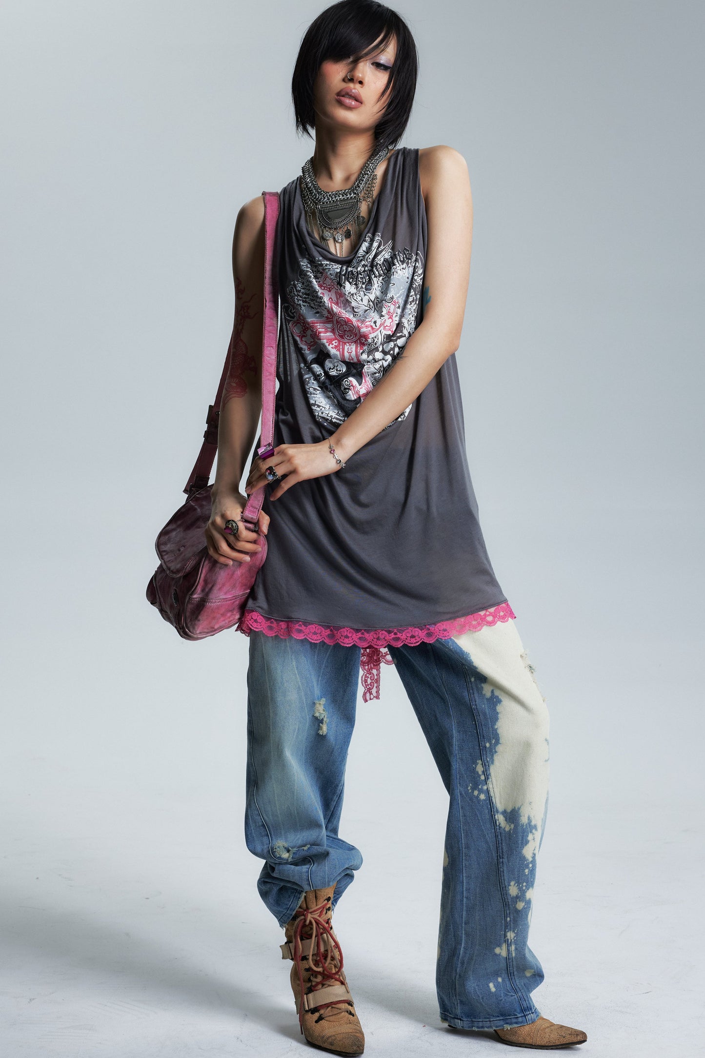 Transparent Swing Collar Camisole Top