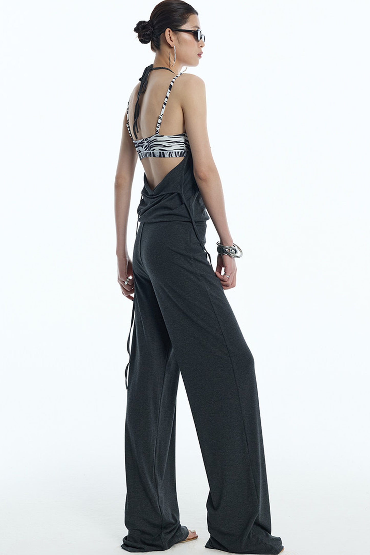 Reversible Drape Wide Leg Overalls