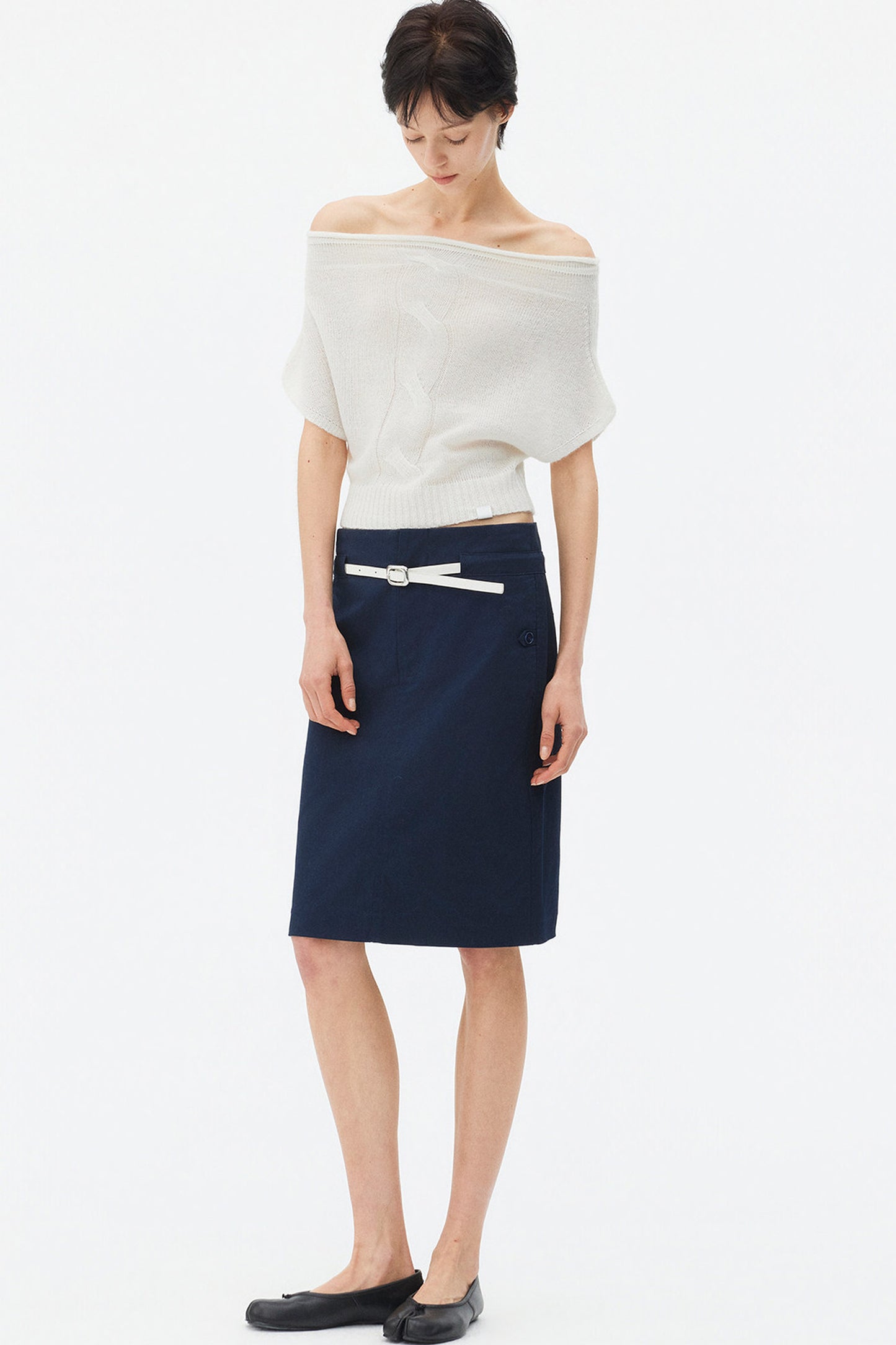 Wool Mohair Off-Shoulder Top
